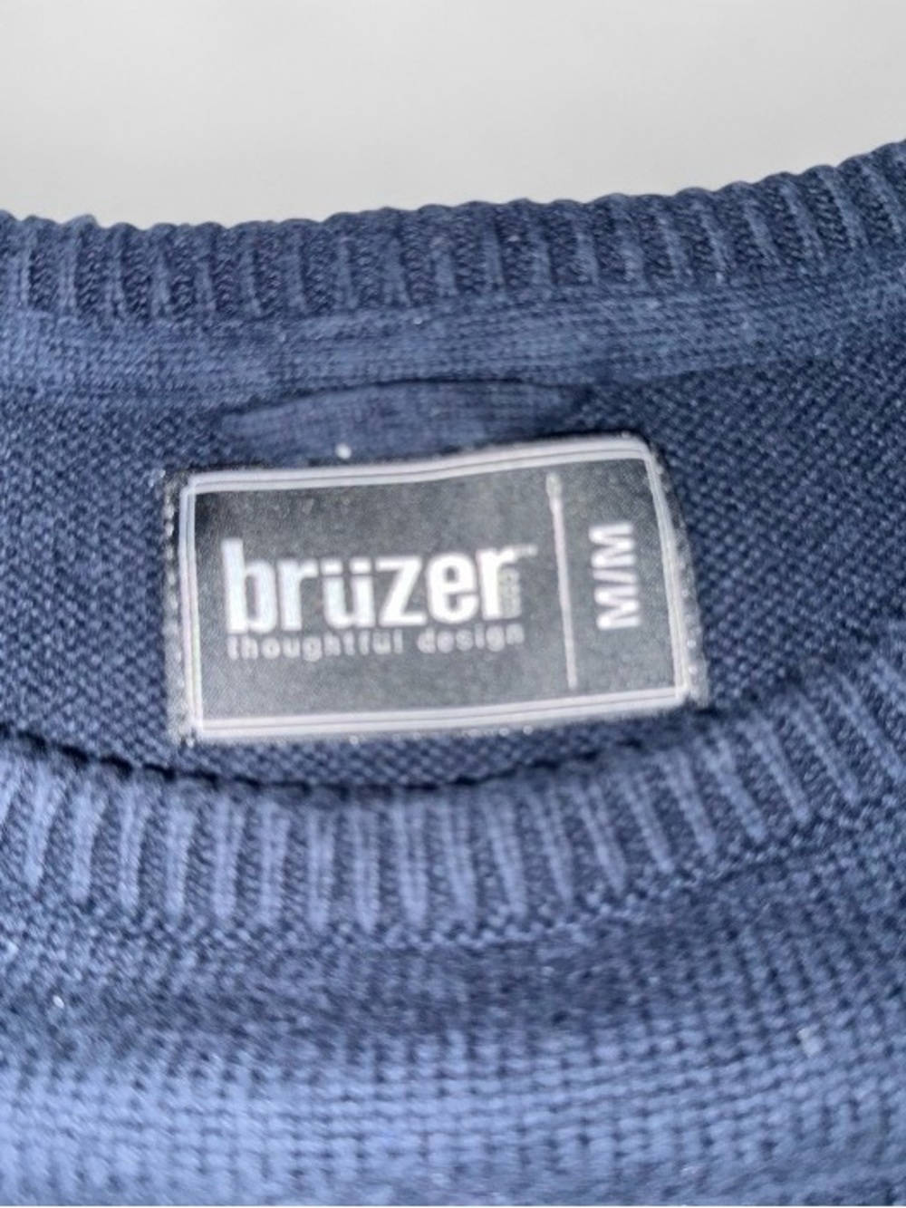 Bruzer Newport Navy Blue 100% Cotton Knit Sweater Men’s Medium M - Picture 2 of 6